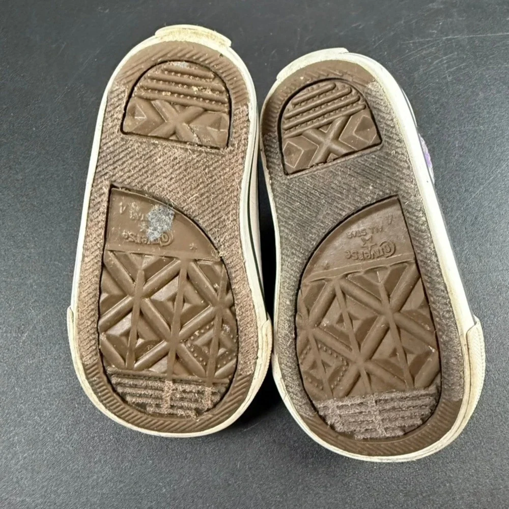 Converse All Star Purple Embroidered Monogrammed Toddler Shoes Size 4‎